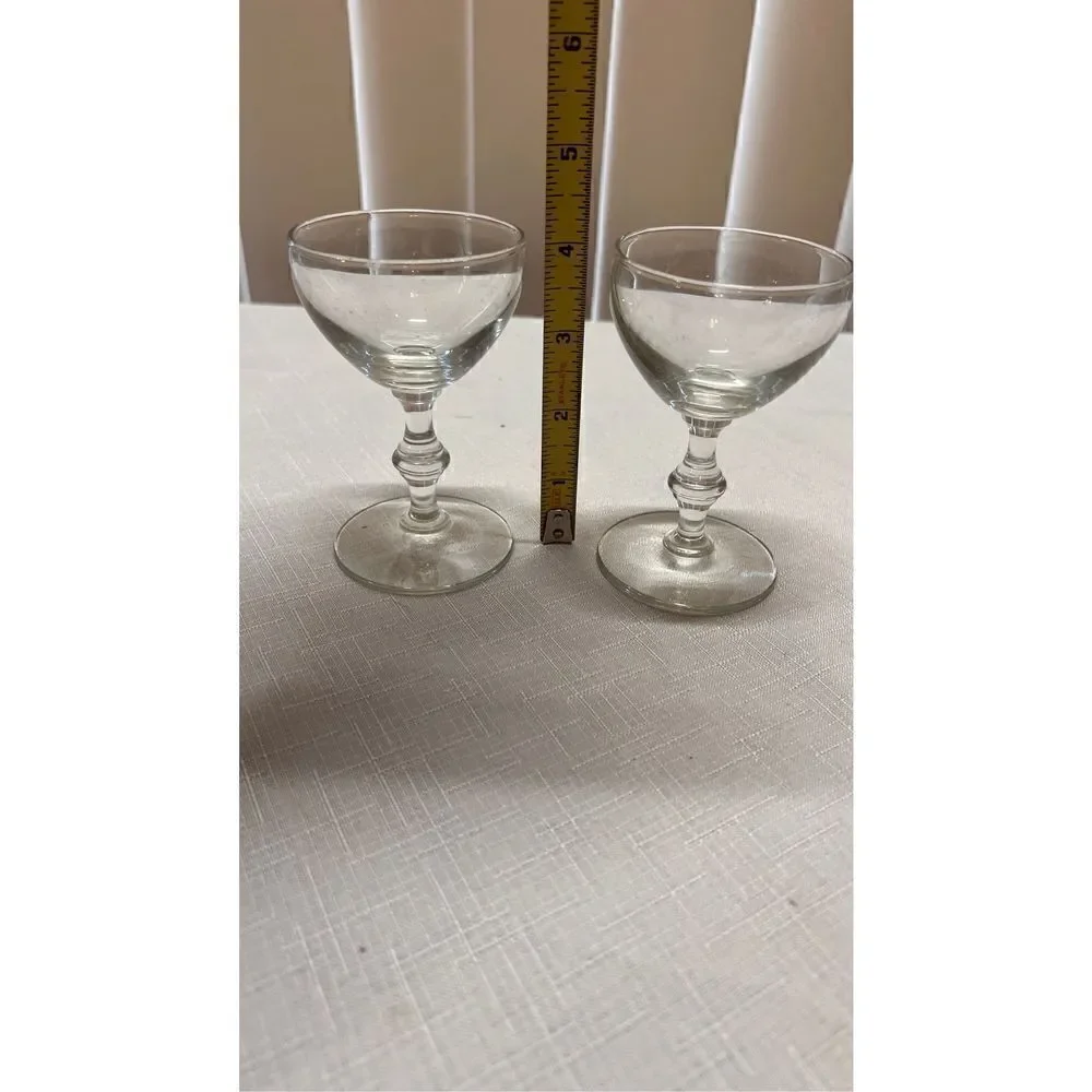 Vintage Champagne Coupes Crystal Platinum Rim Cocktail Glasses Set of 2